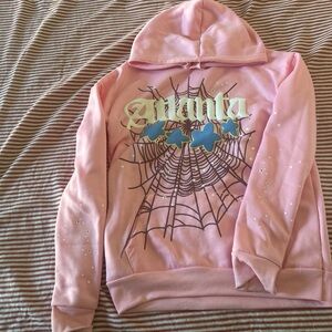 Pink Sp5der anlanta hoodie
